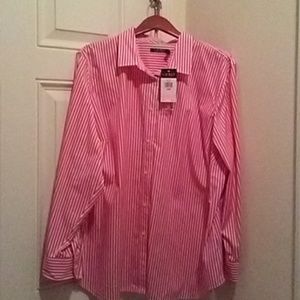 Fuchsia and white striped shirt
